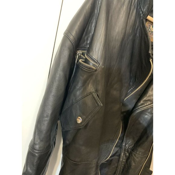 Vtg Miropa Black Leather Jacket Men’s Sz S - Picture 9 of 12